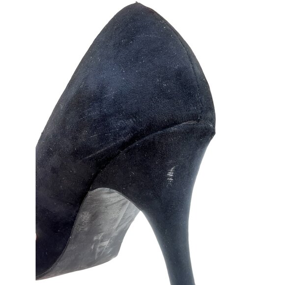 Just Fab Women’s 11 Faux Suede 3.25” Heels Metallic Bow Party Shoes - Picture 6 of 8